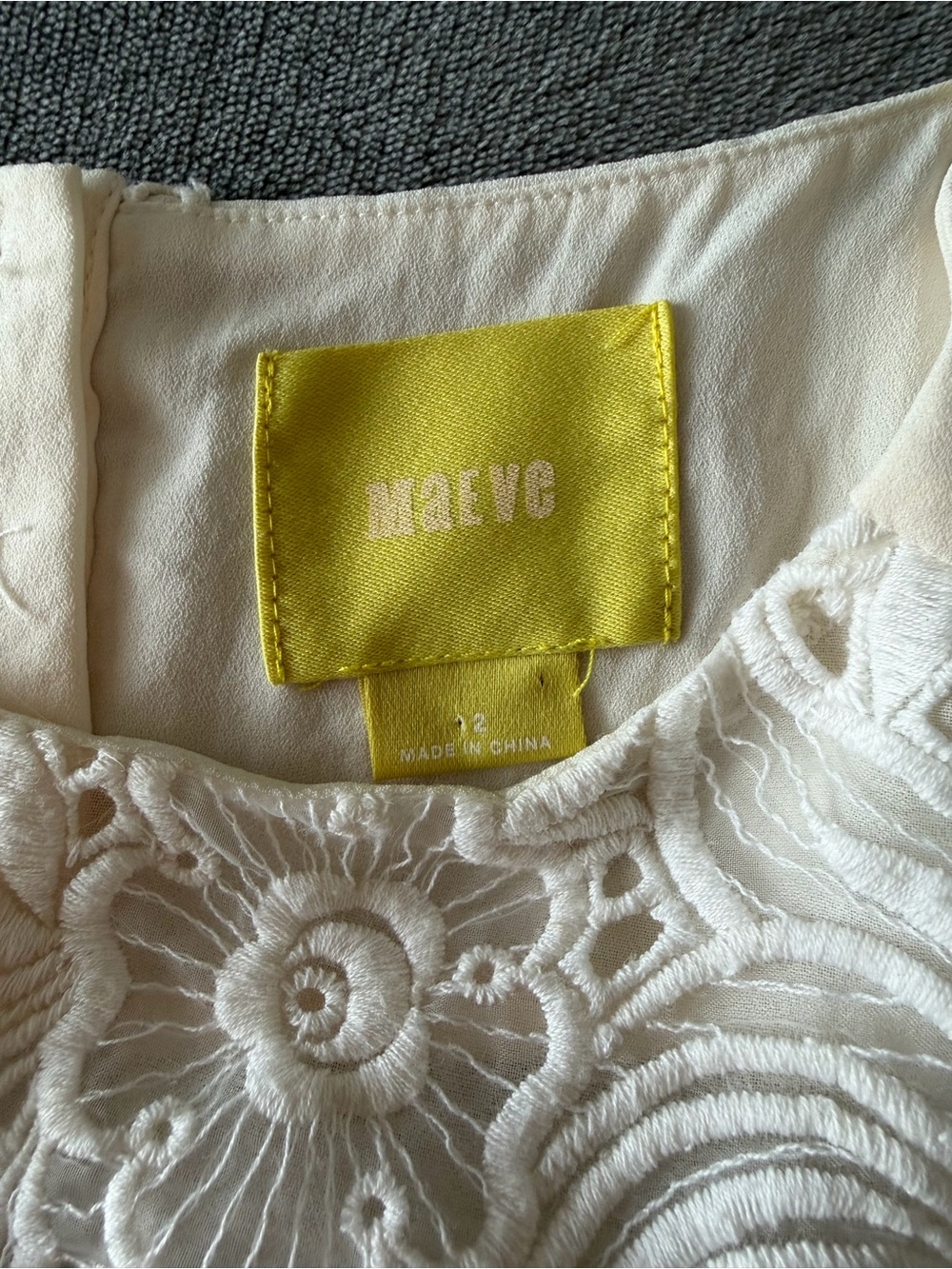 Maje Cream Lace-Front Long Sleeve Blouse - Picture 13 of 15